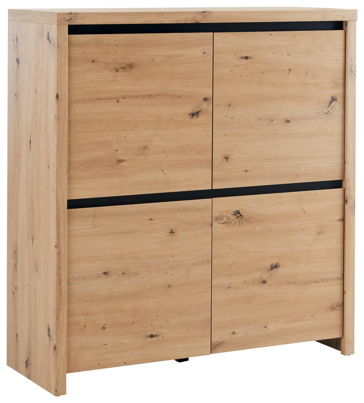 KOMODA LARIOS C -EXKLUSIV- - černá/dub artisan, Moderní, kompozitní dřevo (105/112/40cm) - Mömax