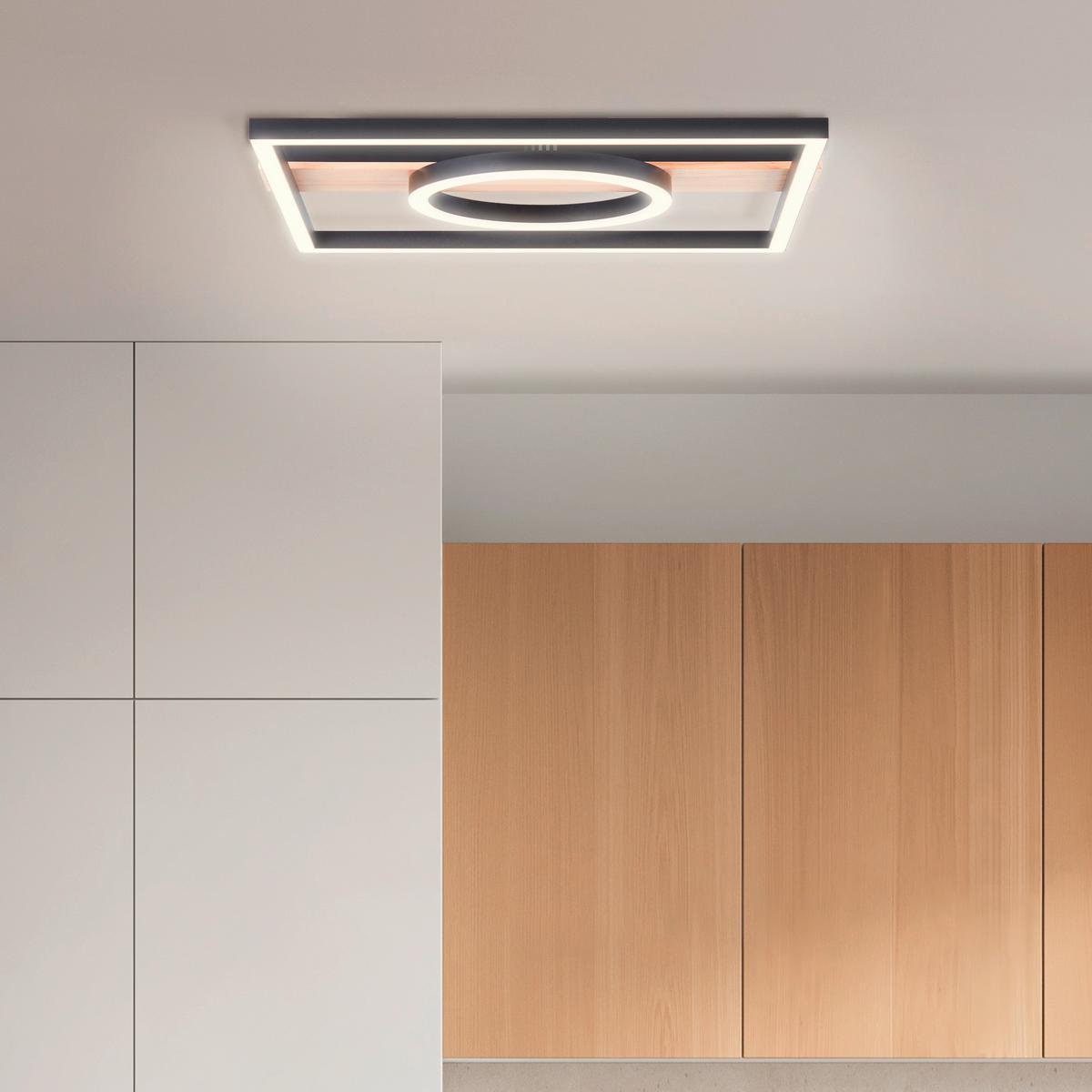Led-paneel G99929a76 Maureen - Schwarz/Braun, Design, Holz/Kunststoff (5/42/40cm) - Brilliant
