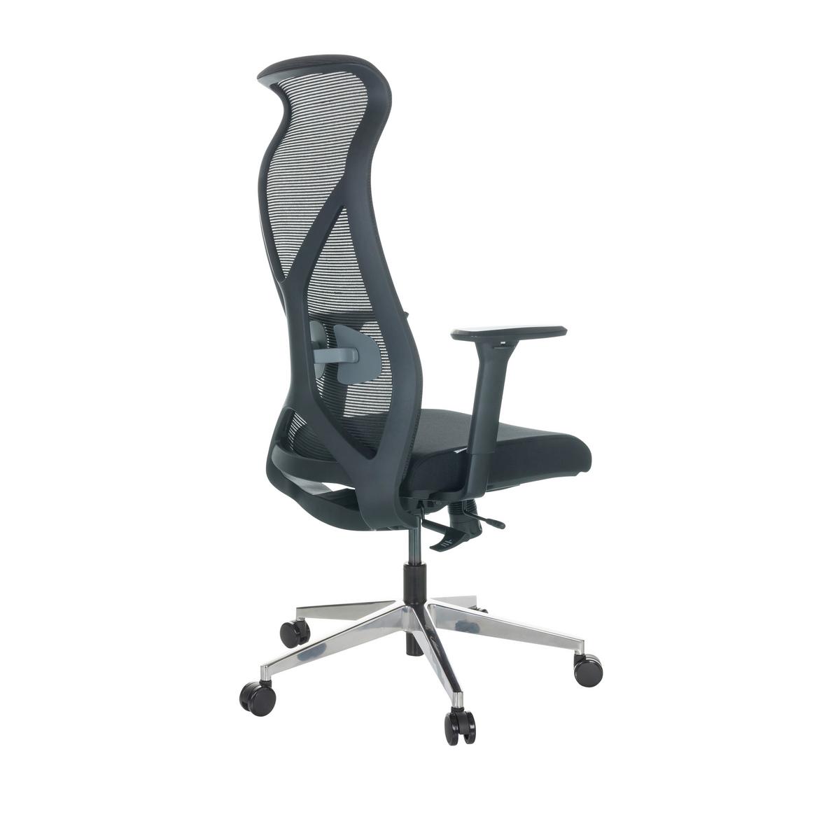 Drehstuhl Azurro B - Silberfarben/Schwarz, Basics, Kunststoff/Textil (69/119-128/60cm) - MID.YOU