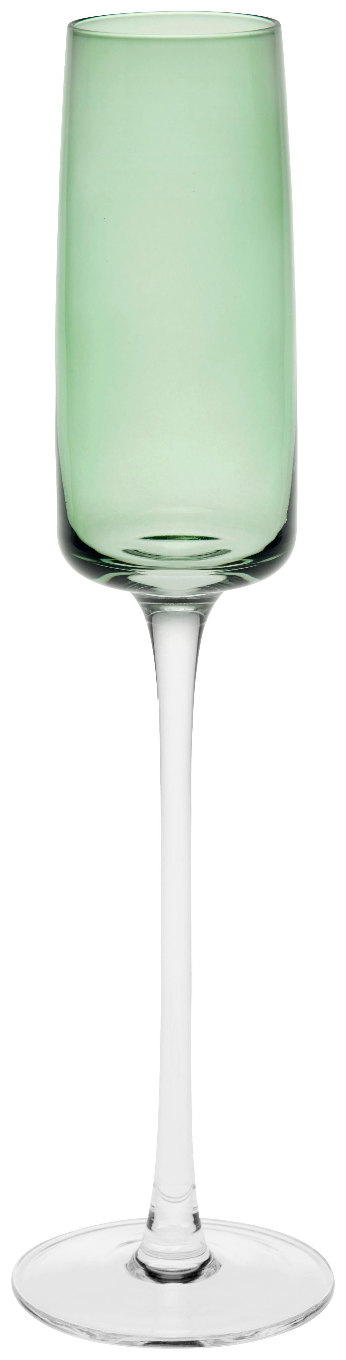 Franciapezsgős-pohár Kb. 200ml - zöld/átlátszó, Modern, Üveg (7/28cm) - James Wood