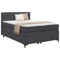 Boxspringová postel BARI 140/200, antracitová - černá/antracitová, Konvenční, kov/textil (140/200cm) - Mömax