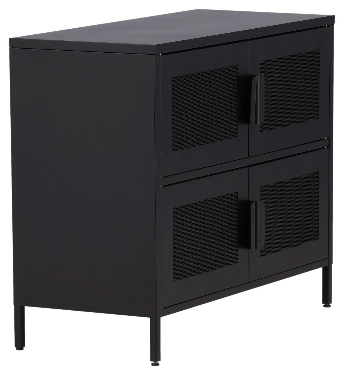 Sideboard Nett - Schwarz, Design, Metall (90/75/40cm) - Livetastic