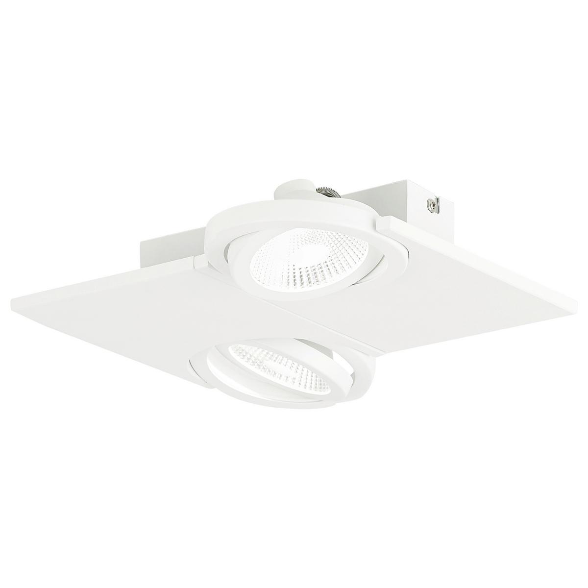 Led-deckenleuchte Brea L: 28 Cm Verstellbare Spotlights - Weiß, KONVENTIONELL, Glas/Metall (28/28/6cm) - Eglo
