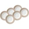 Suppentellerset Weiß Taupe 6-teilig D: 21,5 cm - Taupe/Weiß, Basics, Keramik (21,5cm) - Van Well