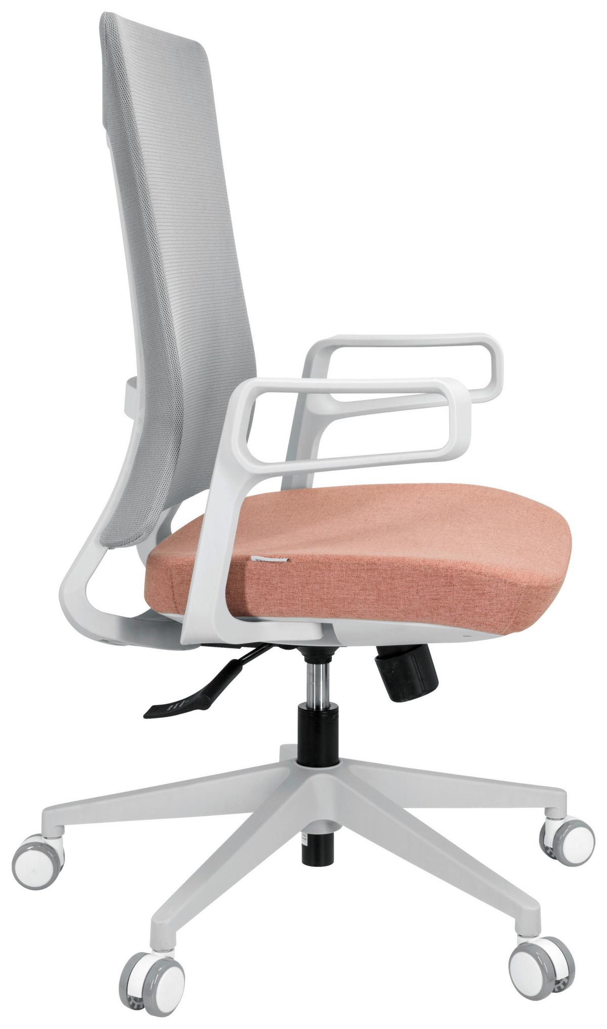 Drehstuhl Comfio Wm Grau/rosa Bis 120 Kg - Rosa/Grau, Basics, Kunststoff/Textil (58/104/59cm) - MID.YOU