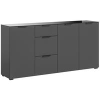 Sideboard Ray Anthrazit B: 179 cm - Anthrazit, Design, Glas/Holzwerkstoff (179/86/40cm) - Livetastic