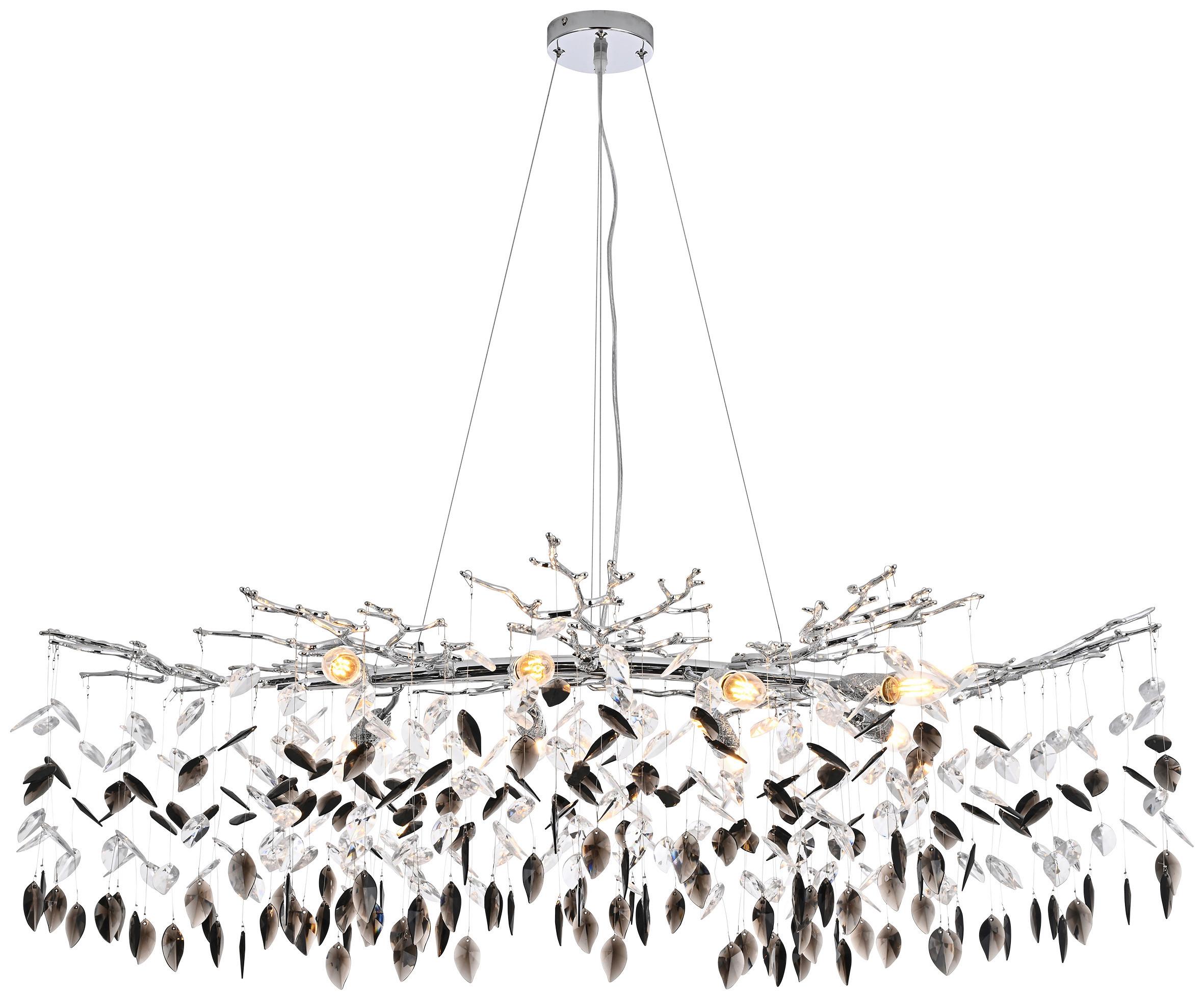 ZÁVĚSNÉ SVÍTIDLO MONI - barvy stříbra/čiré, Moderní, kov/plast (110/56/120cm) - Mömax
