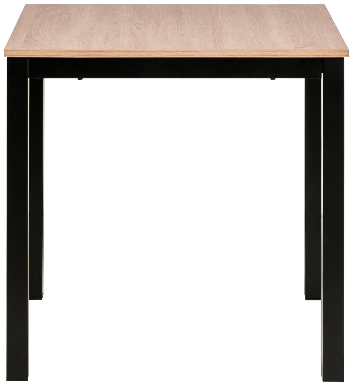 Ausziehtisch Gina 80 cm Mdf Sonoma Dekor, B: 80-120 cm - Schwarz/Sonoma Eiche, KONVENTIONELL, Holzwerkstoff/Metall (80-120/76/70cm) - MID.YOU