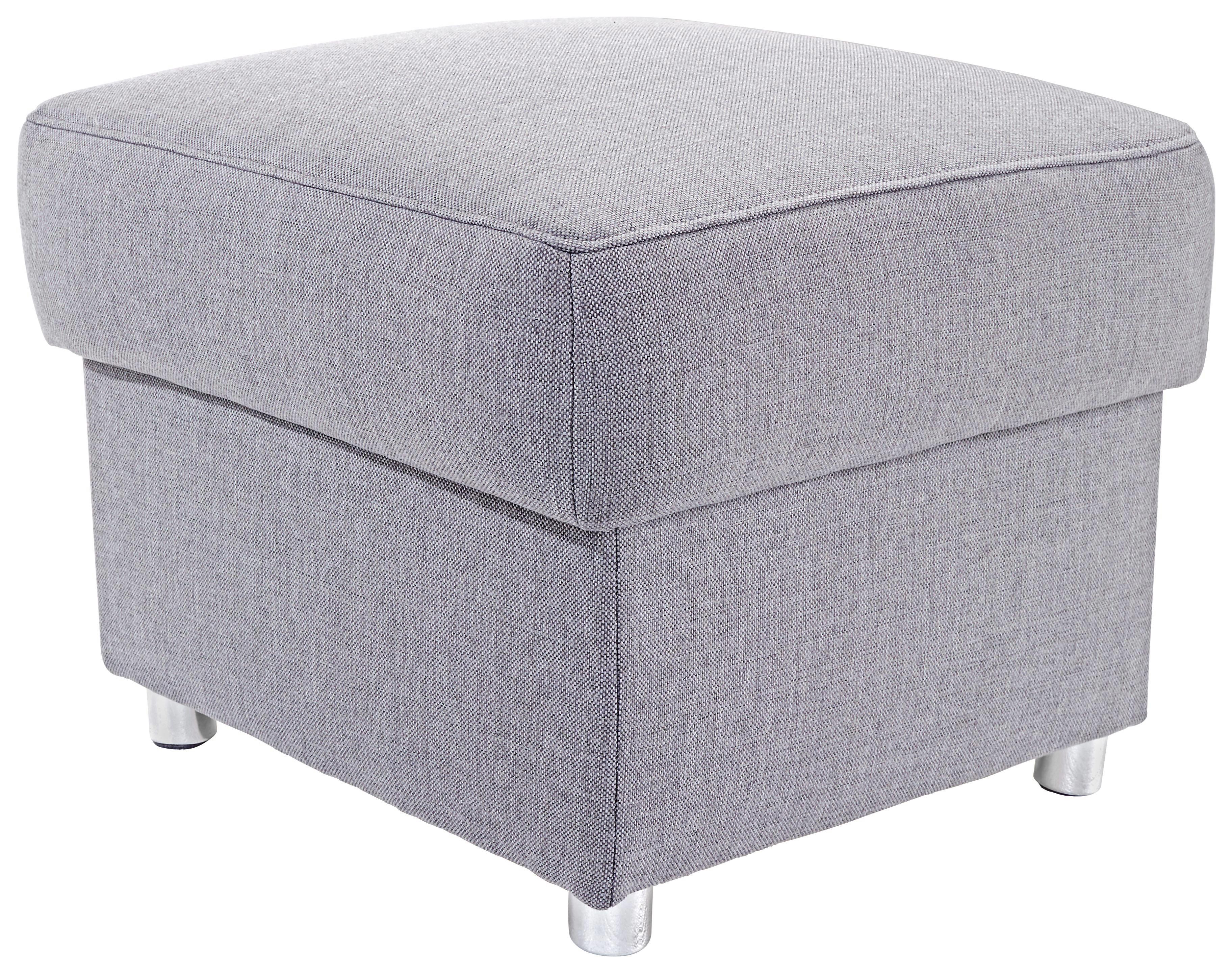 Hocker Sonoma - Chromfarben/Hellgrau, KONVENTIONELL, Textil (58/45/58cm) - Ombra