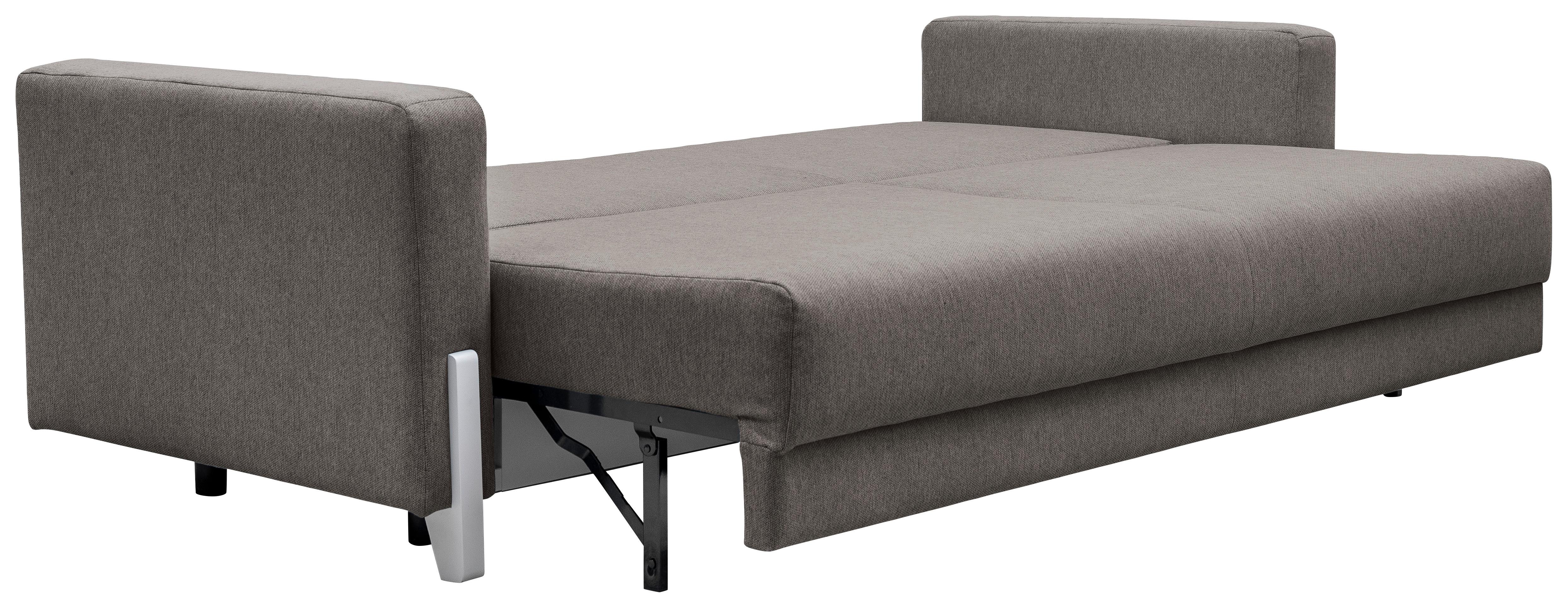 3-Sitzer-Sofa mit Schlaffunkt. Lilli mit Kissen Grau - Dunkelgrau/Schwarz, Design, Textil (234/90/95cm) - Livetastic