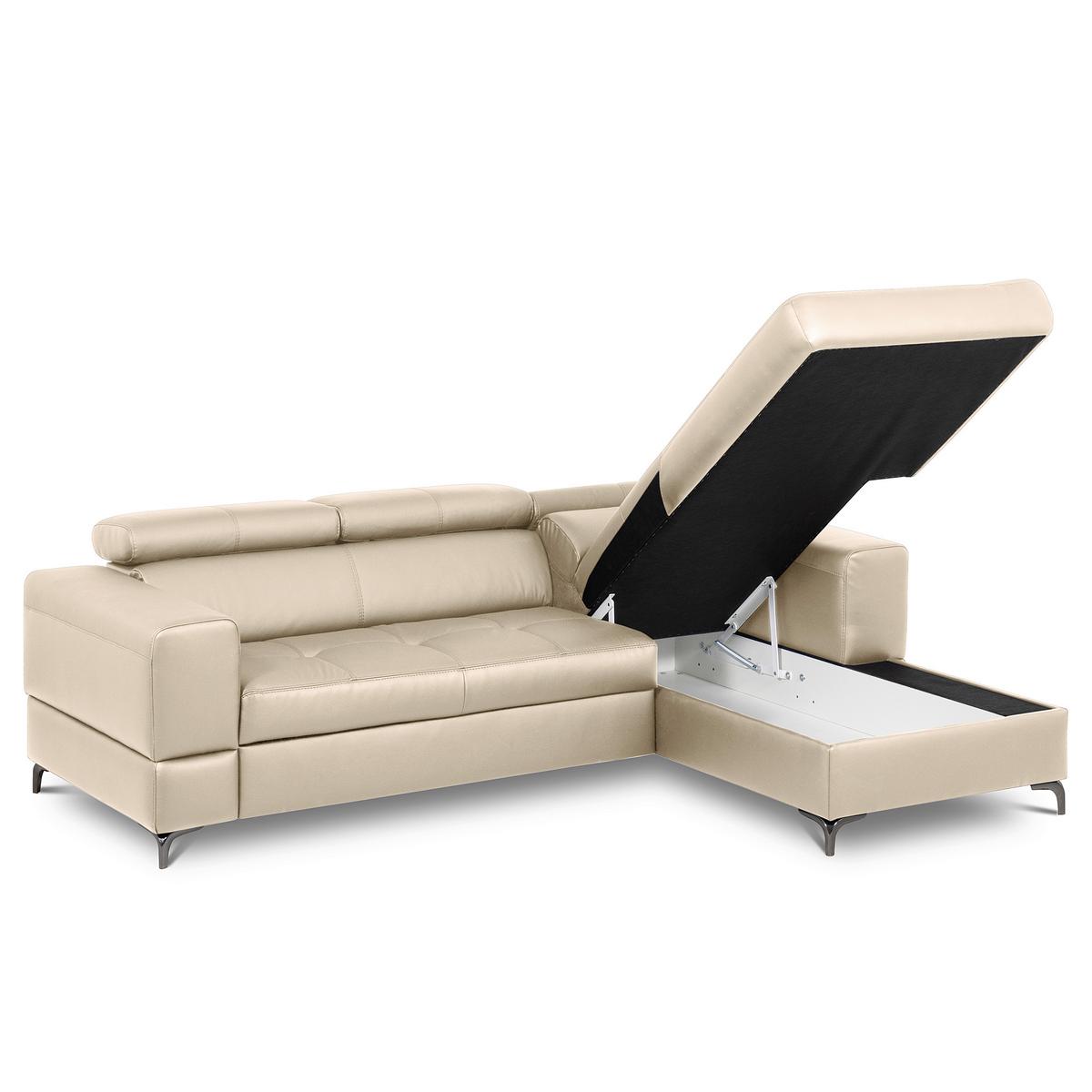 Ecksofa Torino Teilleder Grau 247x173 - Schwarz/Grau, Design, Leder/Textil (247/173cm) - Livetastic