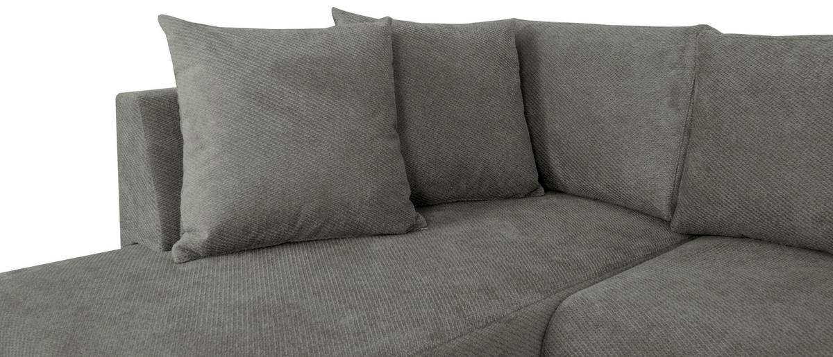 Wohnlandschaft Veronice Grau B: 313 cm - Blau/Schwarz, Trend, Textil (171/313/141cm)