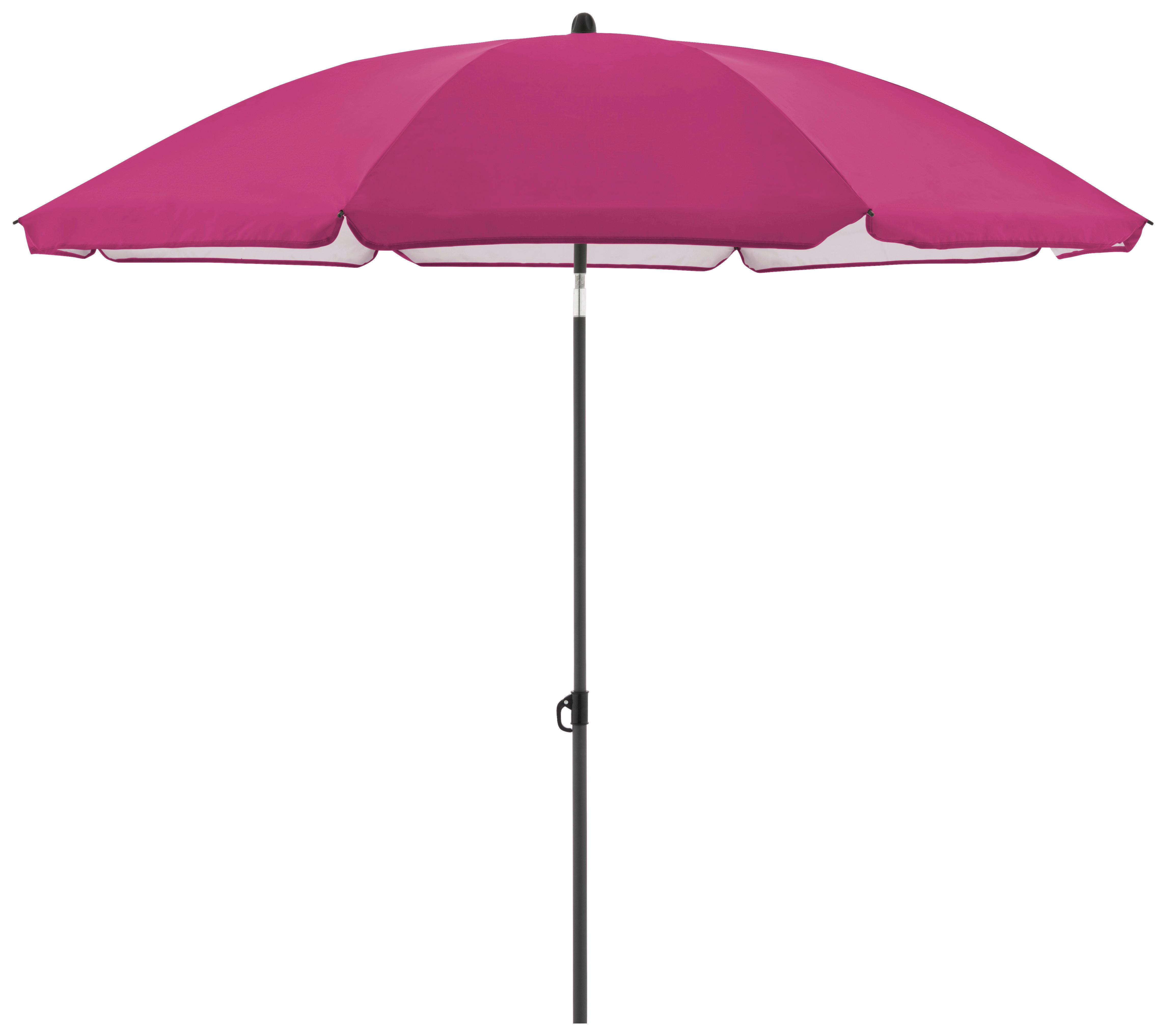 Sonnenschirm Gartenschirm Como Pink - Pink/Anthrazit, Basics, Textil/Metall (165/203cm)