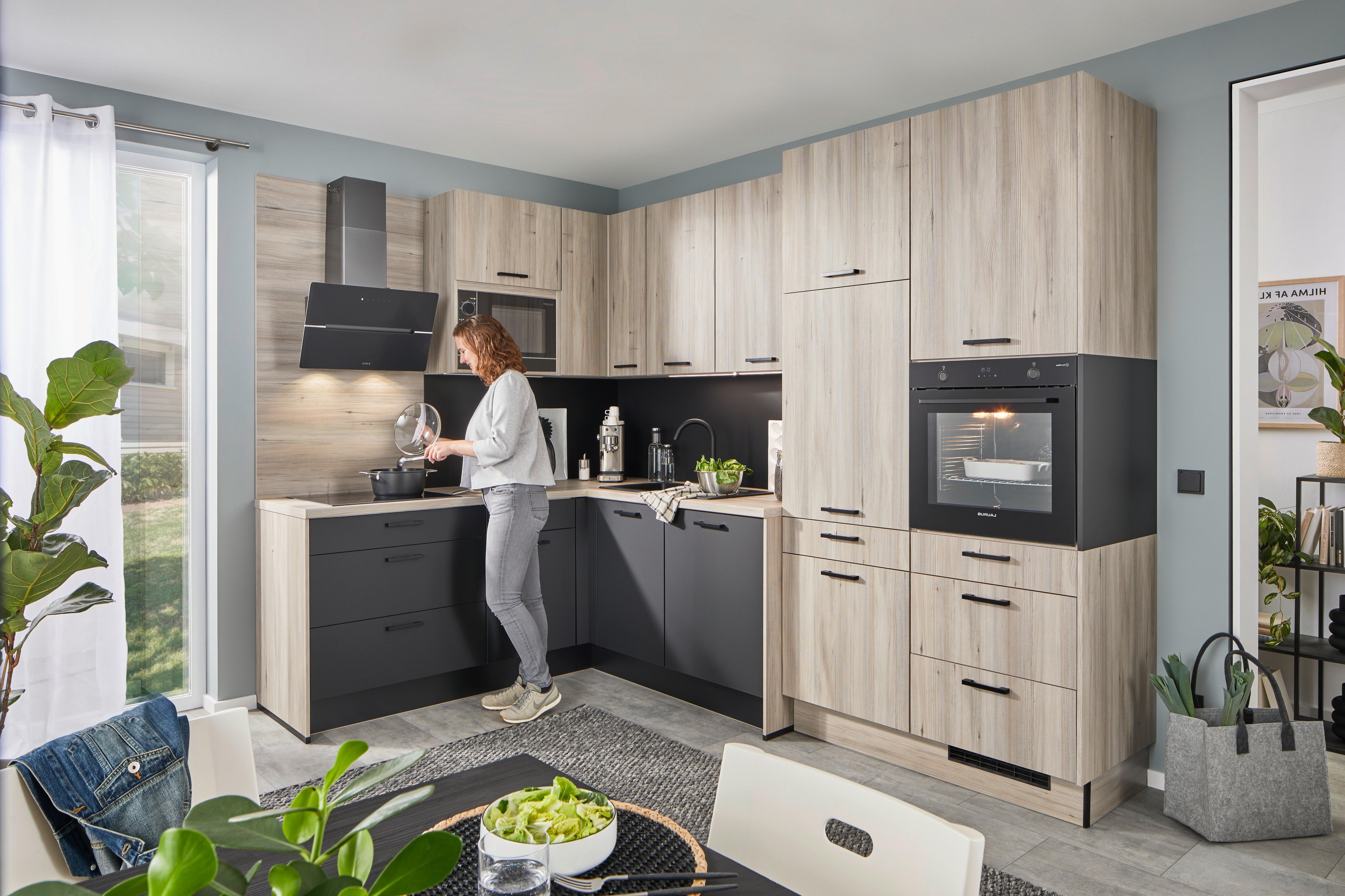 Eckküche Pn100/210 - Design, Holzwerkstoff (205/298cm) - Pino