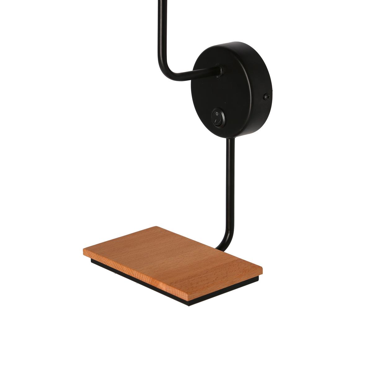 Wandleuchte 21-76854 Keto - Schwarz, KONVENTIONELL, Metall (16/21/48cm)