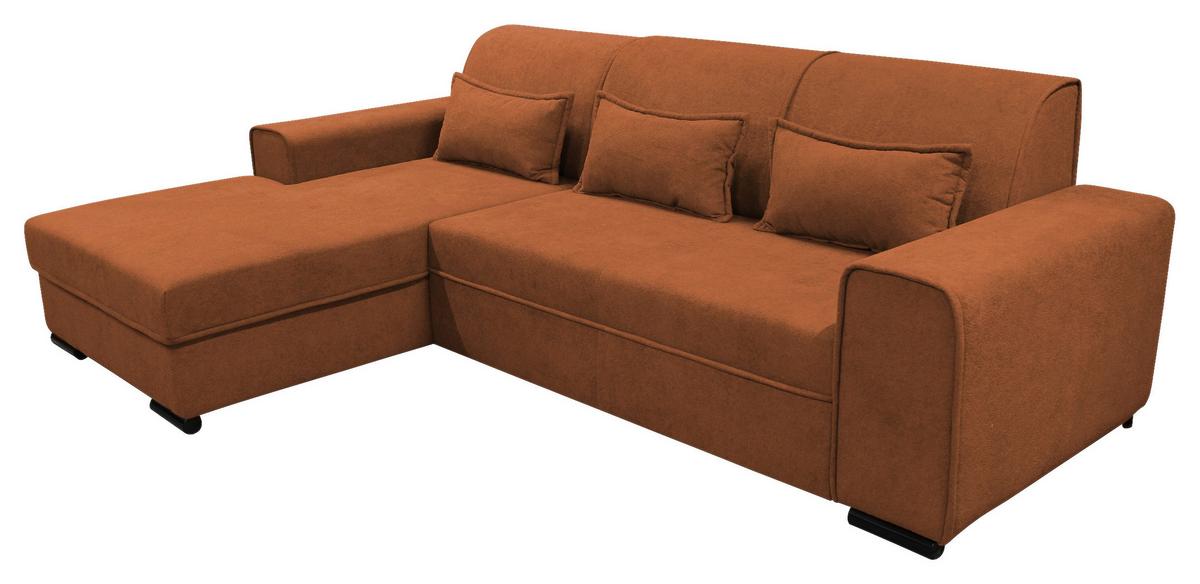 Ecksofa Classic Rostfarben 175x270 cm - Rostfarben/Schwarz, Design, Textil (175/270cm) - MID.YOU