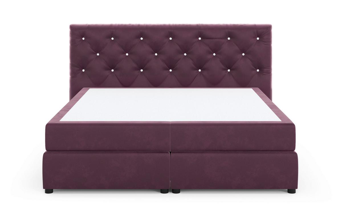 Boxspring-ágy Castle H4, 180/200cm - ibolya, faalapú anyag/textil (180/200cm) - Livetastic