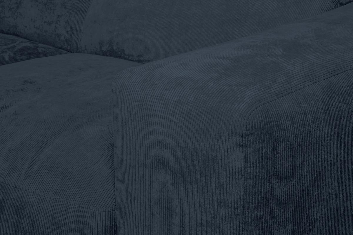 Ecksofa Hannah Blau 170x343 cm - Blau/Schwarz, Design, Textil (170/343cm) - MID.YOU