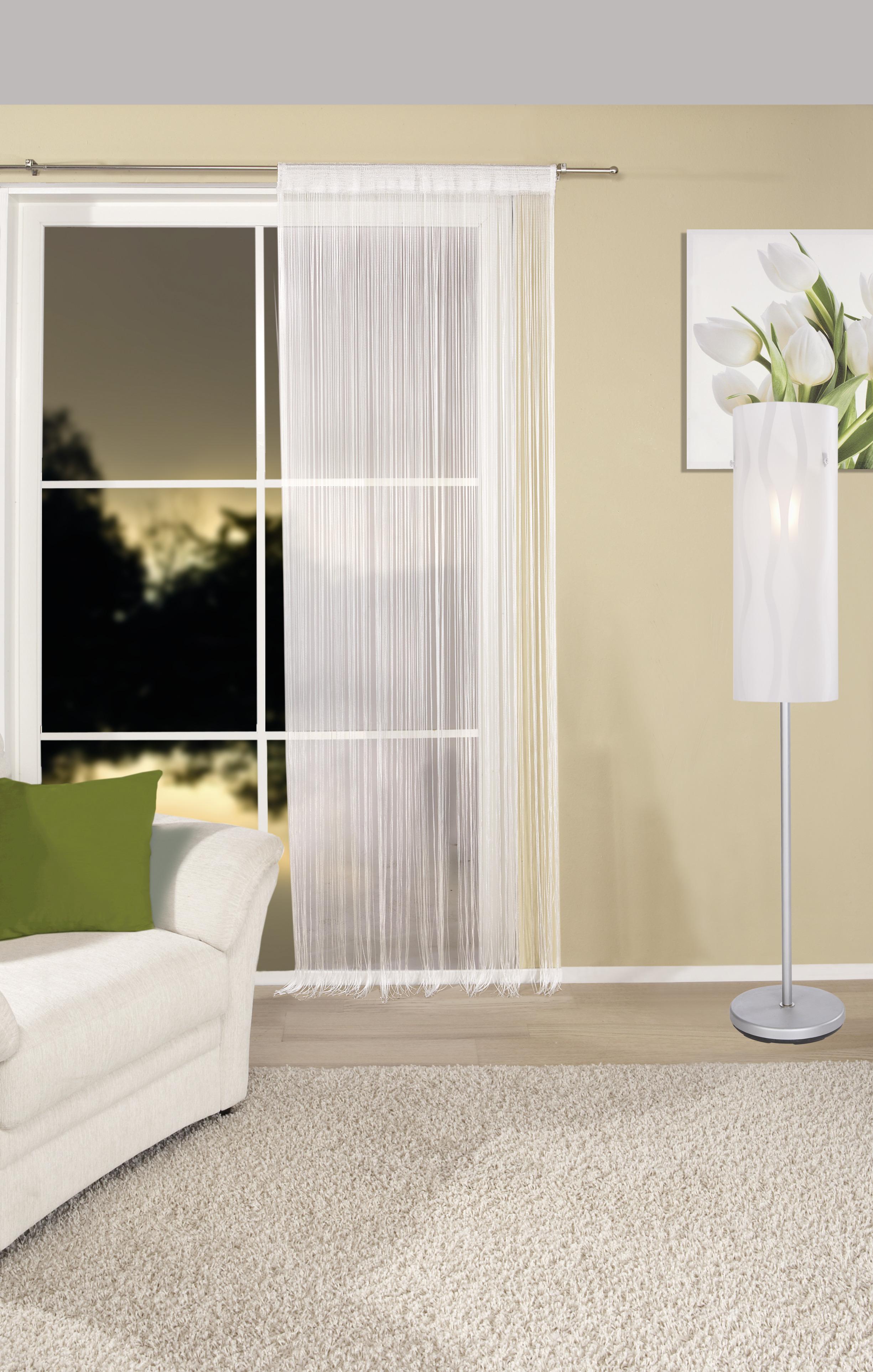 Fadenvorhang + Stangendurchzug Marietta 90x245 Cm Weiß - Weiß, KONVENTIONELL, Textil (90/245cm) - Ondega