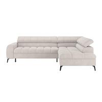 Ecksofa Volf Rechts New Weiß, S: 261x203 cm - Schwarz/Weiß, Trend, Kunststoff/Textil (261/203cm)