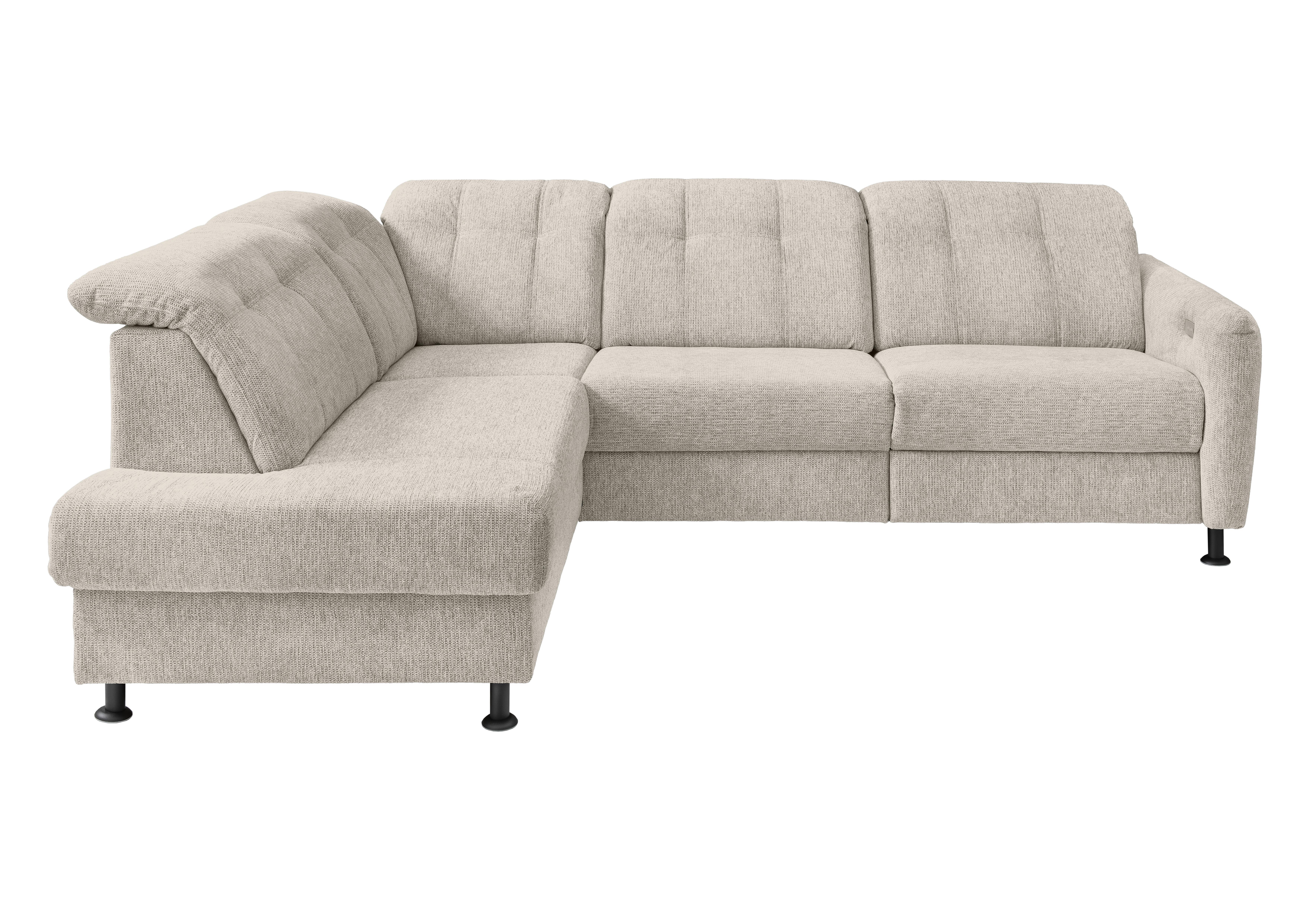Ecksofa Minori Chenille Beige, S: 198x270 cm - Beige/Schwarz, MODERN, Textil (198/270cm) - Livetastic