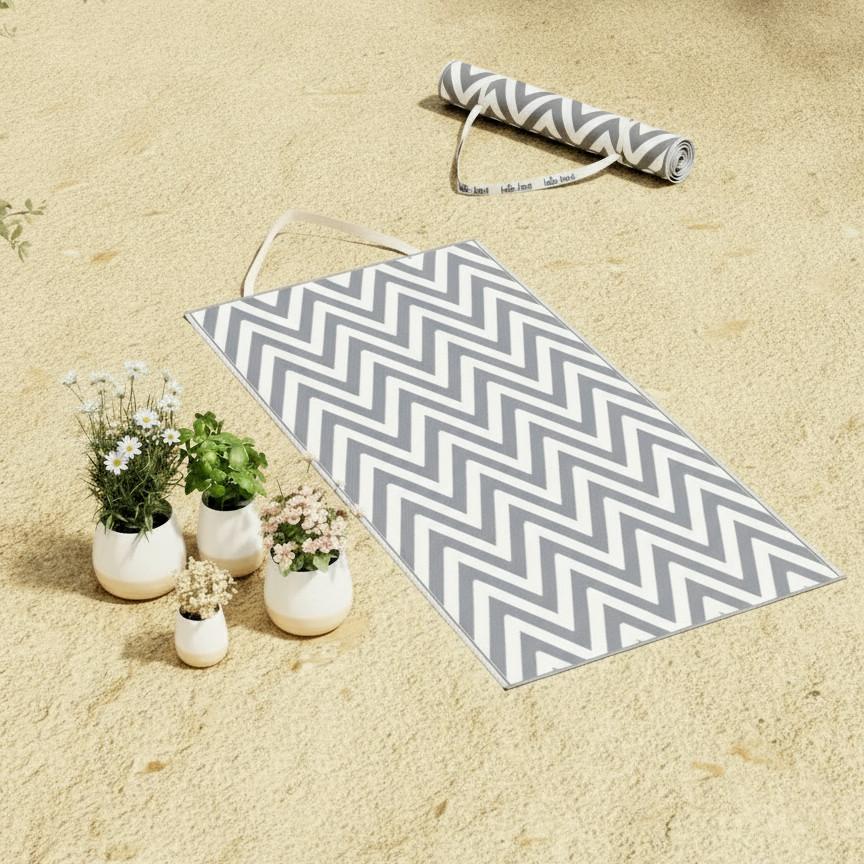 PLÁŽOVÁ PODLOŽKA RIYA - světle šedá, Moderní, textil/plast (70/170cm) - Bessagi Garden