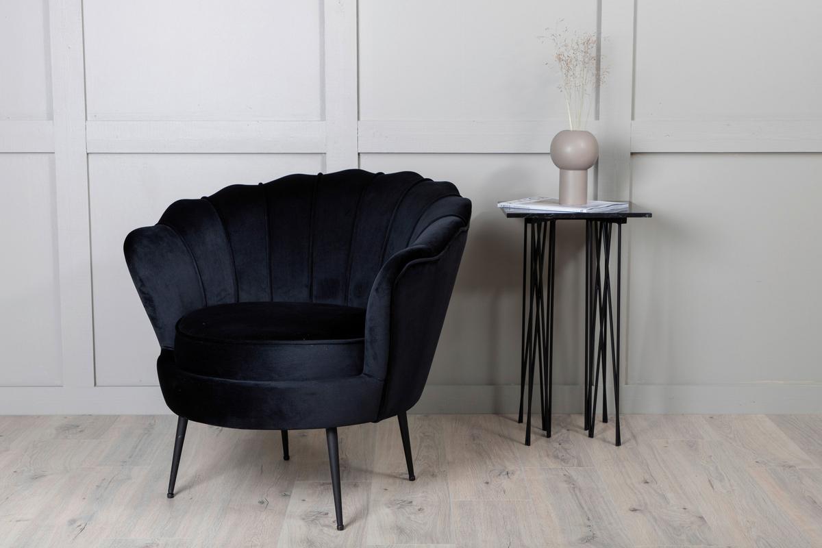 Sessel Calais - Schwarz, Design, Textil/Metall (83/76/77cm) - Livetastic