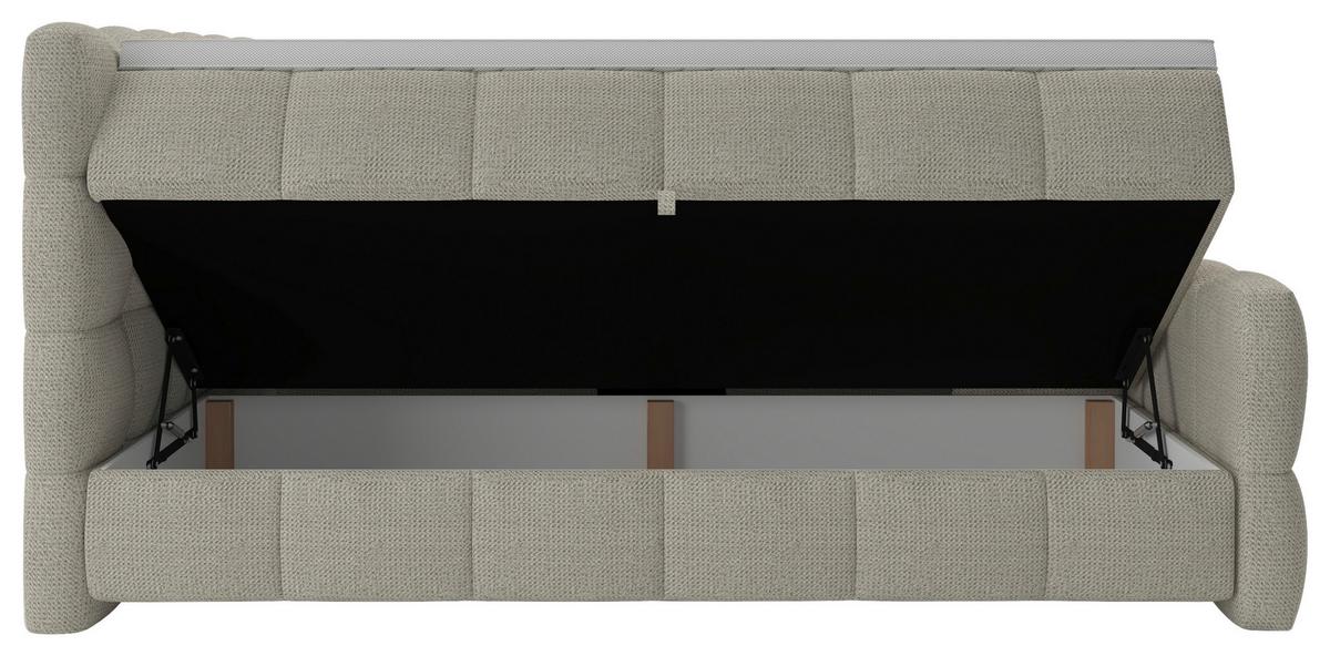 BOXSPRINGBETT inkl. Bettkasten 160x200 - Hellgrau/Schwarz, Trend, Holz/Holzwerkstoff (160/200cm) - Sembella