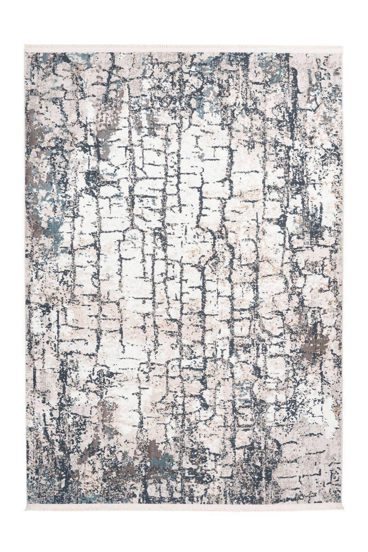 Webteppich Blau/Grau Akropolis 80x150 cm - Blau/Grau, Design, Textil (80/150cm) - Kayoom