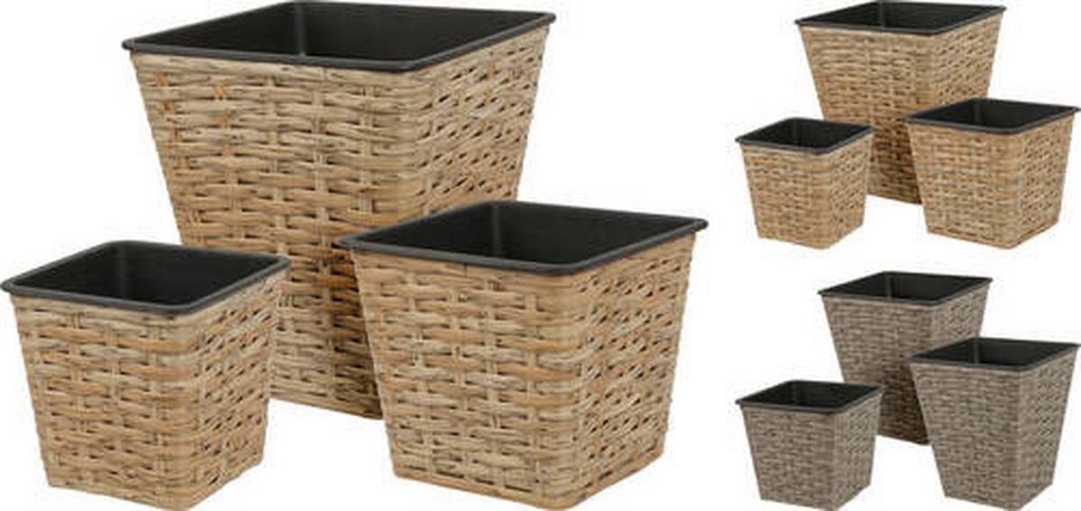 Virágcserép Szett - természetes anyagok (16/16/14cm)