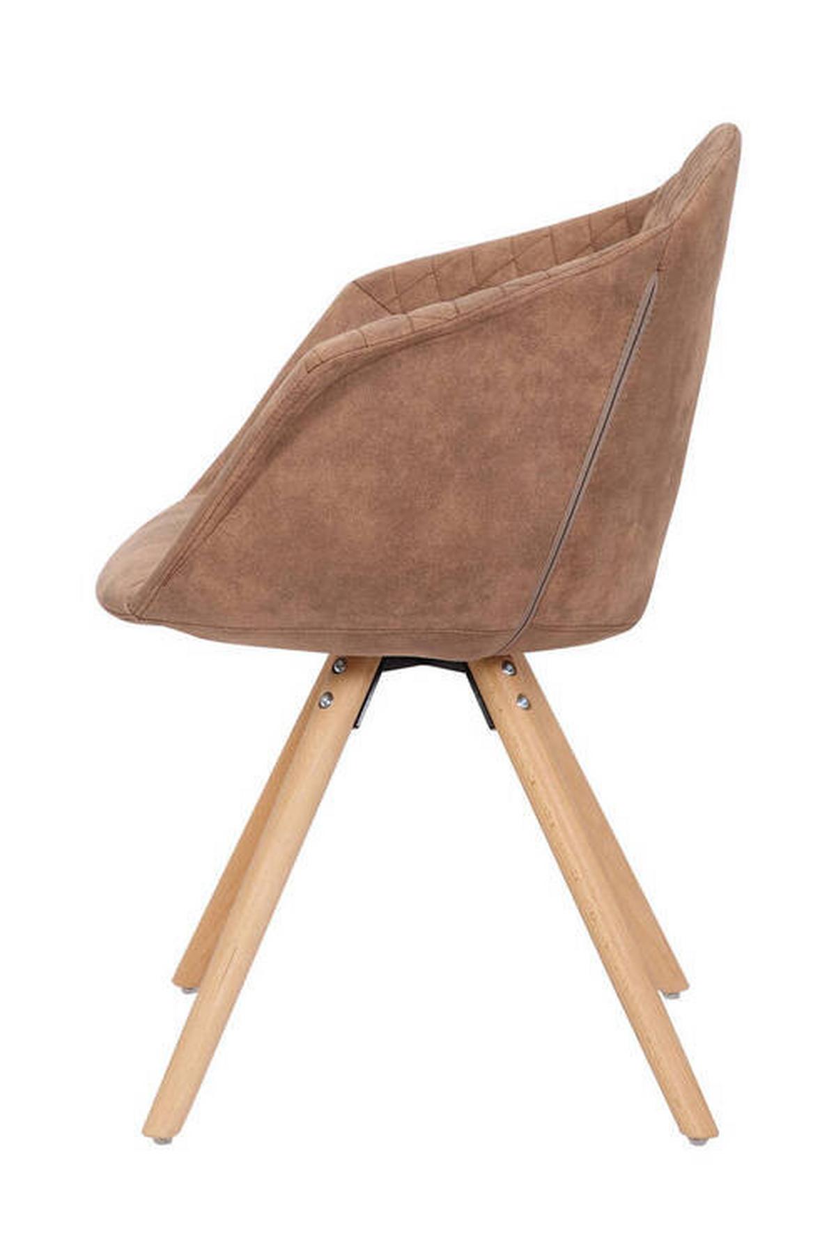 Esszimmerstuhl Chadwick Braun Gepolstert 2er-Set - Braun, LIFESTYLE, Holz/Textil (59/82/55cm) - Kayoom