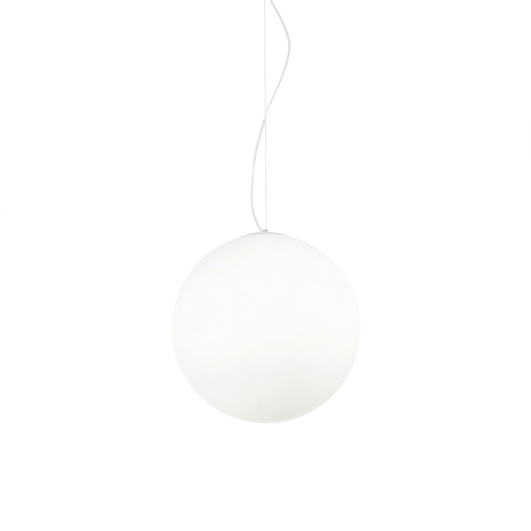 Hängeleuchte Bianco Weiß D: 40 cm - Weiß, KONVENTIONELL, Glas (40/65/240cm) - Ideal Lux