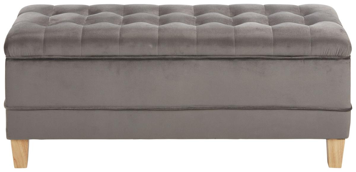Lavička ALISSA -EXKLUSIV- - sivá/prírodná farba, Modern, drevo/textil (110/45/42cm) - Mömax