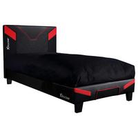 Bett Cerberus - Rot/Schwarz, MODERN, Holzwerkstoff/Kunststoff (90/190cm) - X Rocker