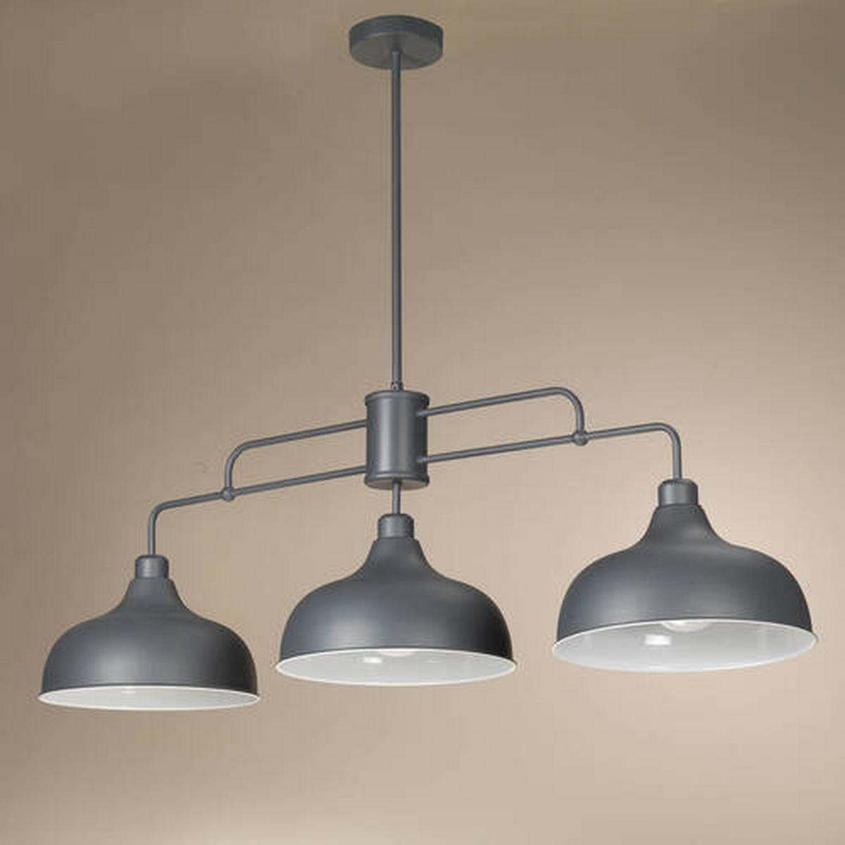 Hängeleuchte 4857/3 - Grau, KONVENTIONELL, Metall (106/83/45cm)