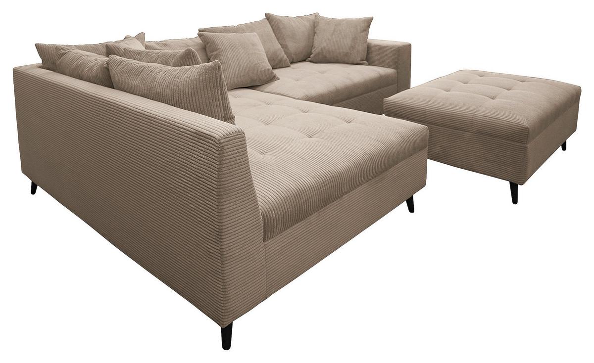 Ecksofa Pruno Hellbraun S: 174x247 Cm - Hellbraun/Schwarz, Design, Textil (174/247cm) - MID.YOU