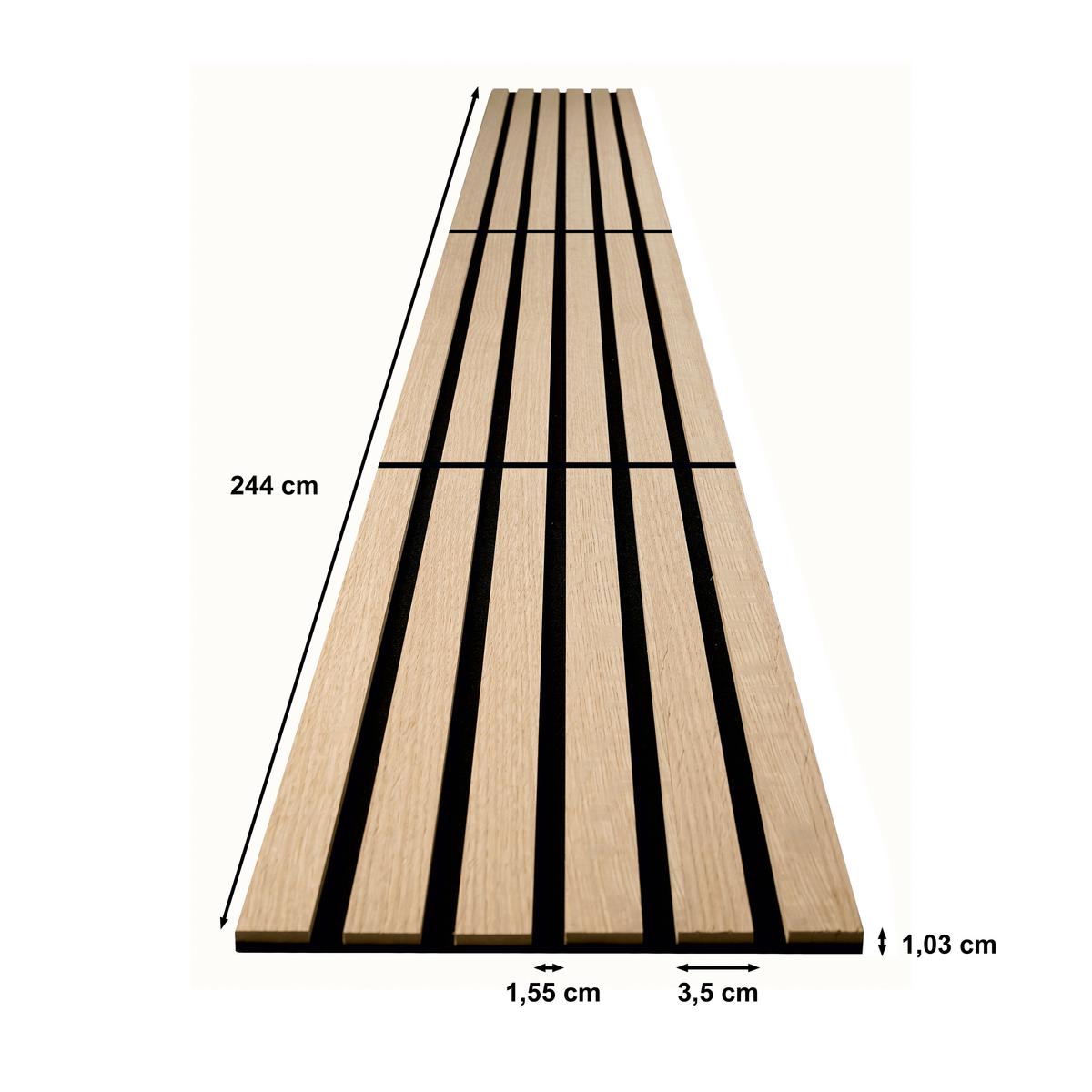 Akustikpaneel Compact Eiche Hell - Hellbraun/Eichefarben, Basics, Holz/Holzwerkstoff (30.5/244/1.03cm) - Novel