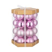 Christbaumkugel-Set Julius - Pink, KONVENTIONELL, Kunststoff (6cm) - Luca Bessoni