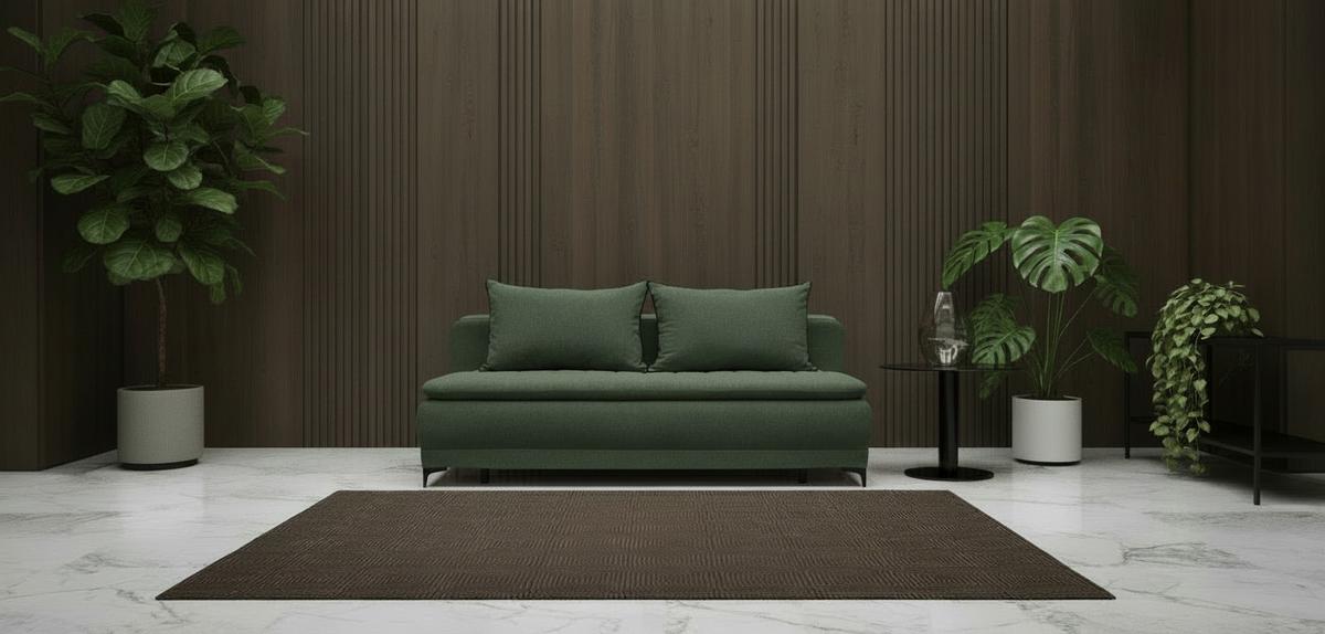 Schlafsofa Moliss Grün B: 202 Cm - Schwarz/Grün, Basics, Textil (202/98/78cm) - Livetastic