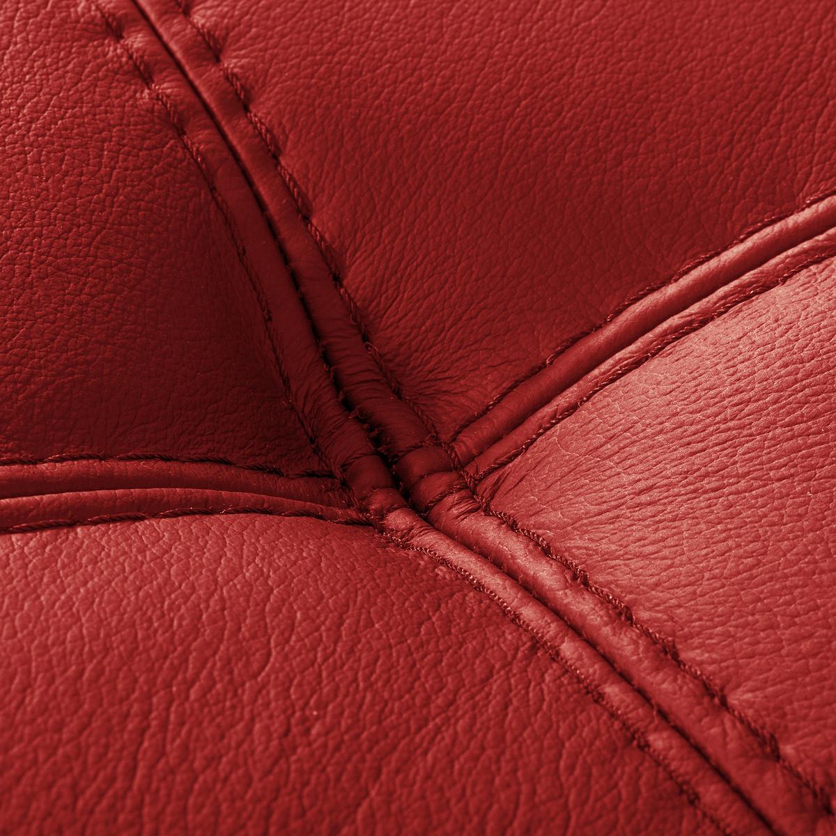 Ecksofa Torino Teilleder Rot 247x173 - Rot/Schwarz, Design, Leder/Textil (247/173cm) - Livetastic