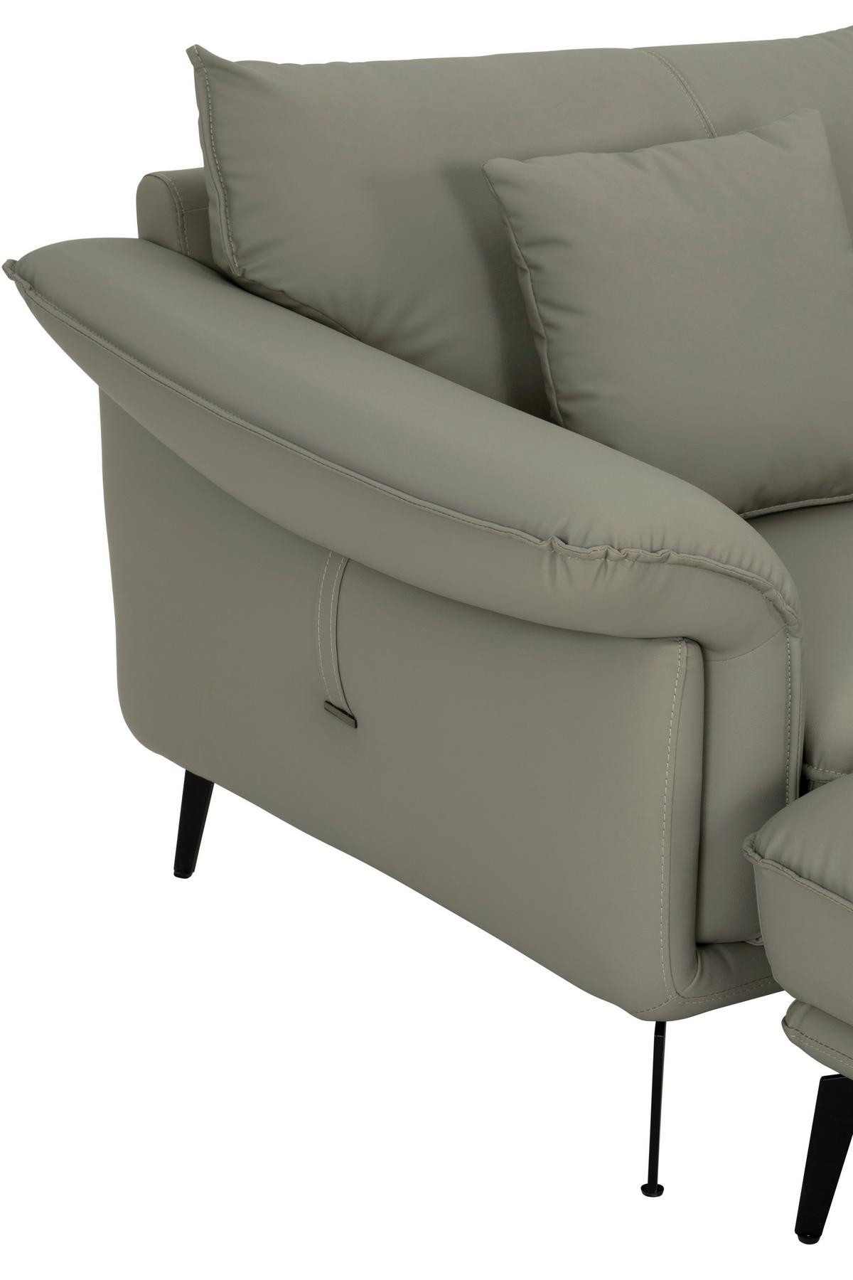 3-Sitzer-Sofa Daniele - Taupe/Schwarz, Design, Textil (289/84/92cm) - MID.YOU