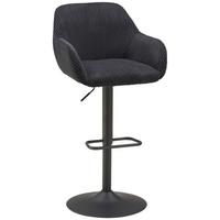 Barhocker Kiana - Schwarz, LIFESTYLE, Textil/Metall (44/95-117/55cm) - Livetastic