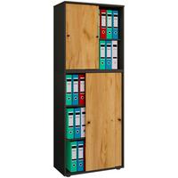 Aktenschrank Lona Anthrazit/Eiche Dekor B: 70 cm - Honigeiche/Anthrazit, Design, Holzwerkstoff (70/183/37cm) - MID.YOU
