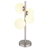 LED-Tischleuchte 56140-4t - Opal/Nickelfarben, KONVENTIONELL, Glas/Kunststoff (27/23cm) - Globo