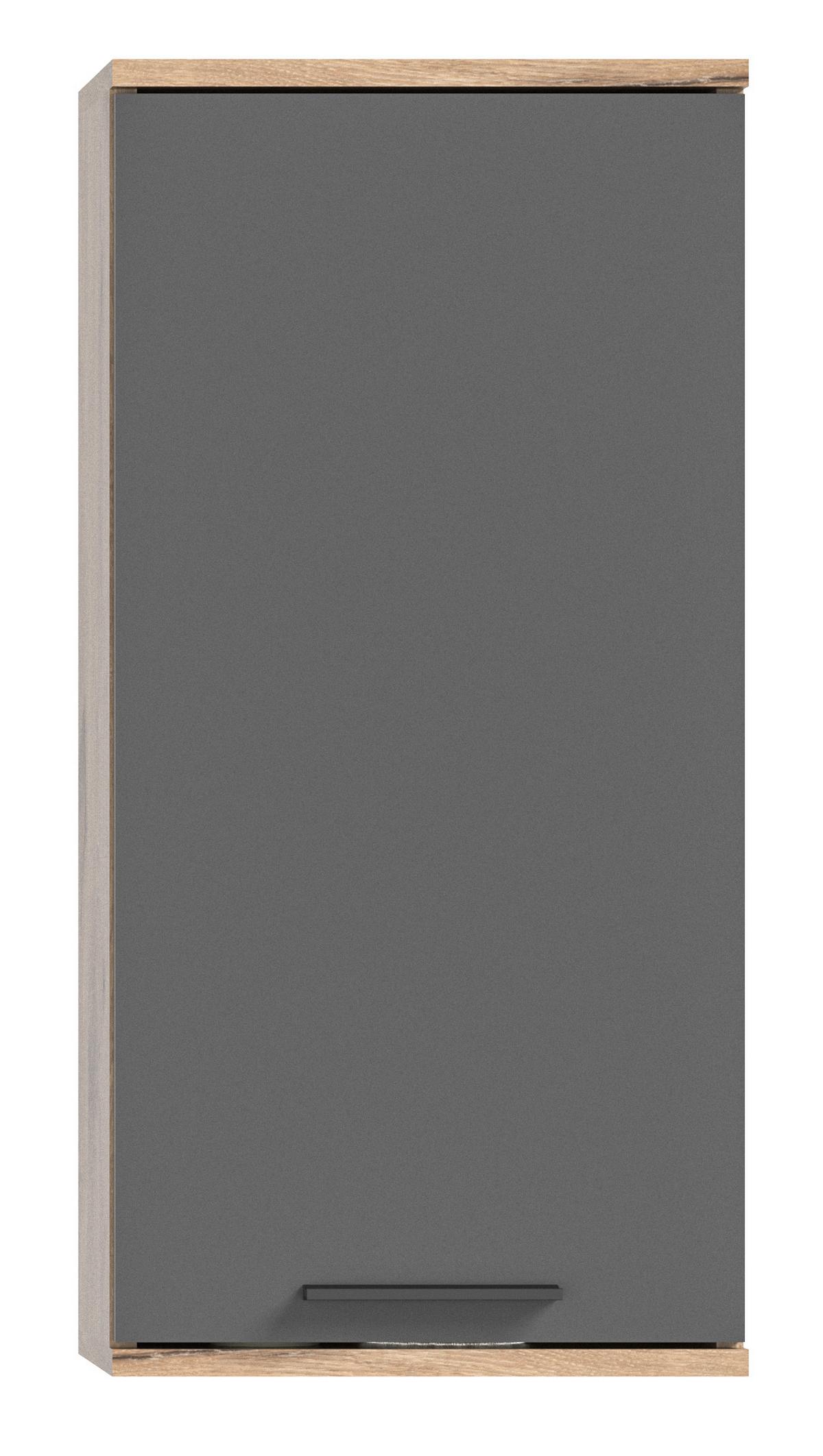 Hängeschrank Mason B: 37cm Eichefarben - Eichefarben/Grau, MODERN, Holzwerkstoff (37/77/24cm) - MID.YOU