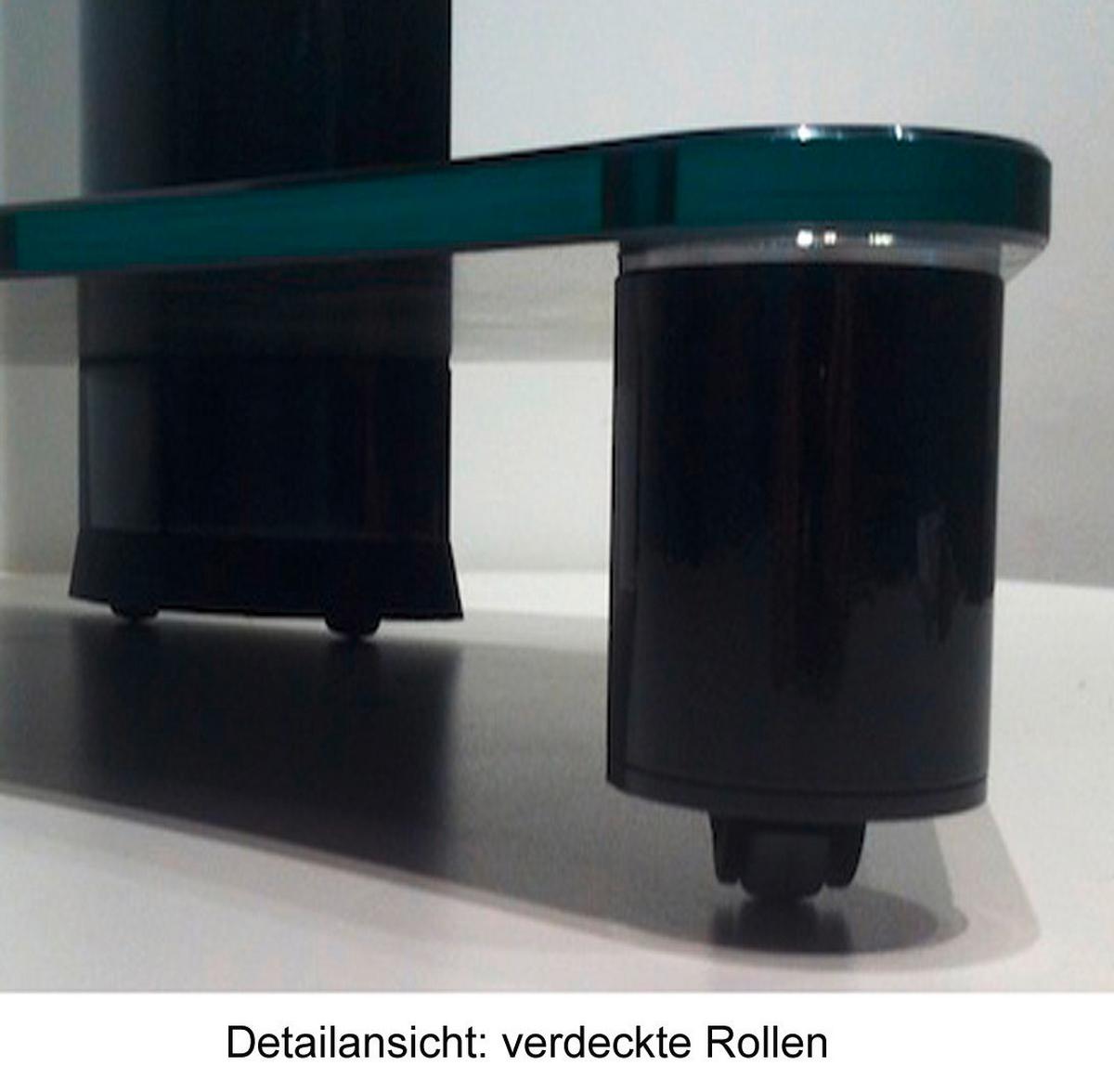 TV-Rack Bis 70" Schwenkbar mit Rollen Tosal Max. 30 Kg - Silberfarben/Schwarz, KONVENTIONELL, Glas/Metall (60/100/44cm) - MID.YOU