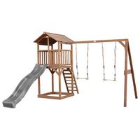 Spielturm A025.122.80 - Braun/Grau, KONVENTIONELL, Holz/Kunststoff (356,6/241,9/349cm) - Ambia Garden