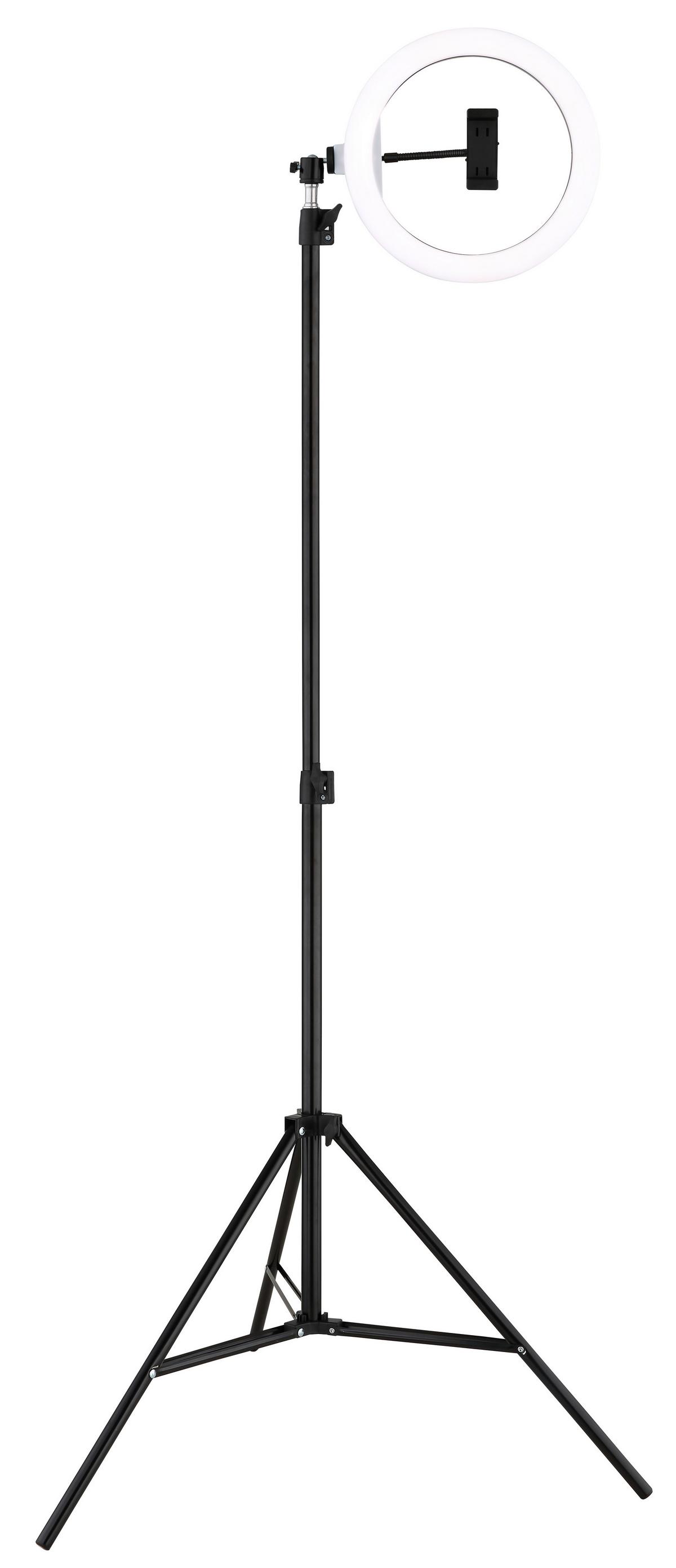 LED-STEHLEUCHTE Delgado - Opal/Schwarz, Design, Kunststoff/Metall (63/210cm) - Globo
