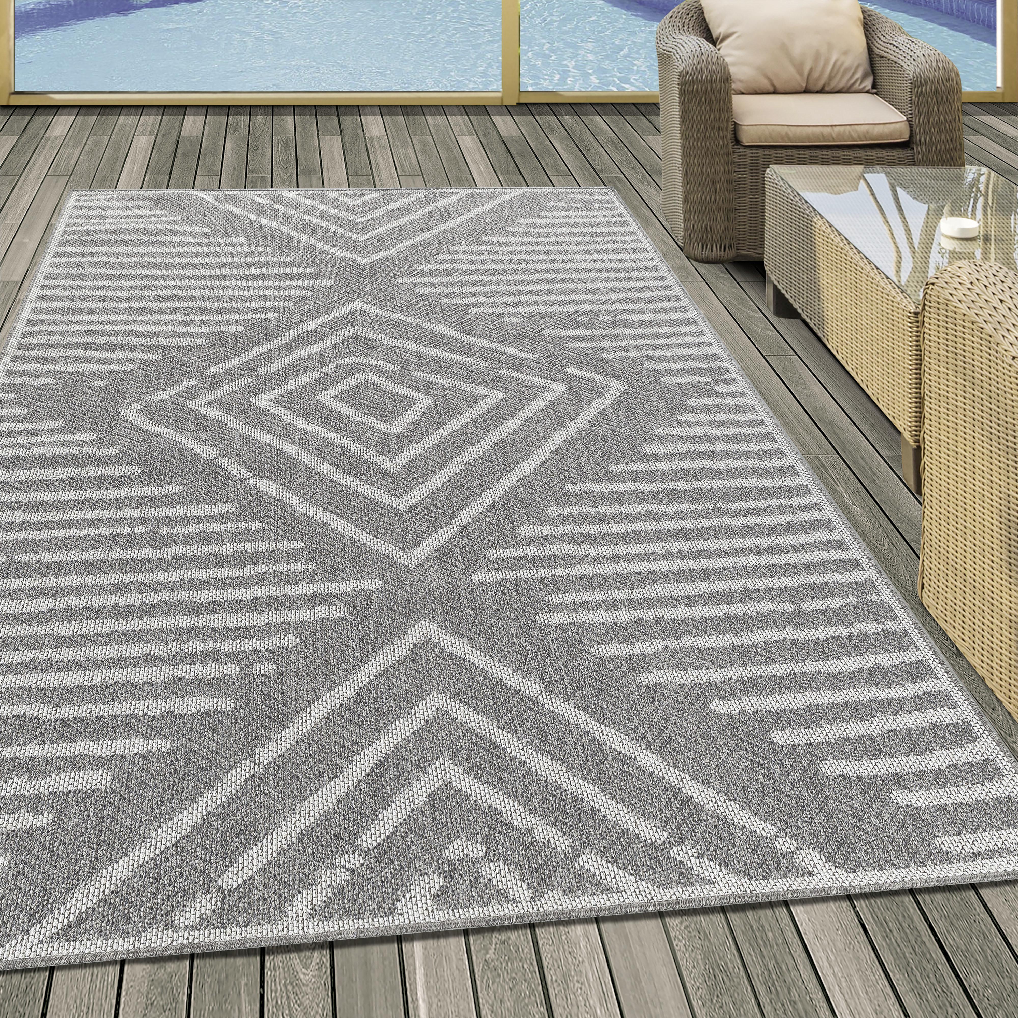 Flachwebteppich Aruba - Grau, Design, Textil (60/100cm)