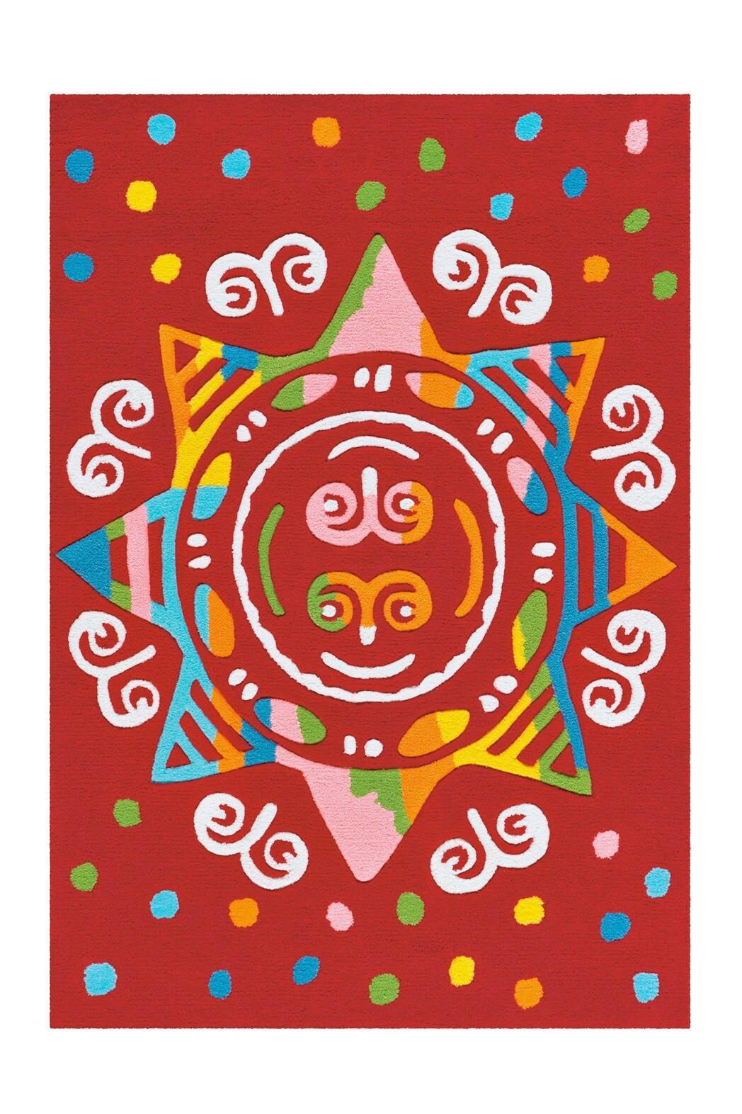 Webteppich Rot Spirit Glow 110x160 cm - Rot, Basics, Textil (110/160cm) - Kayoom